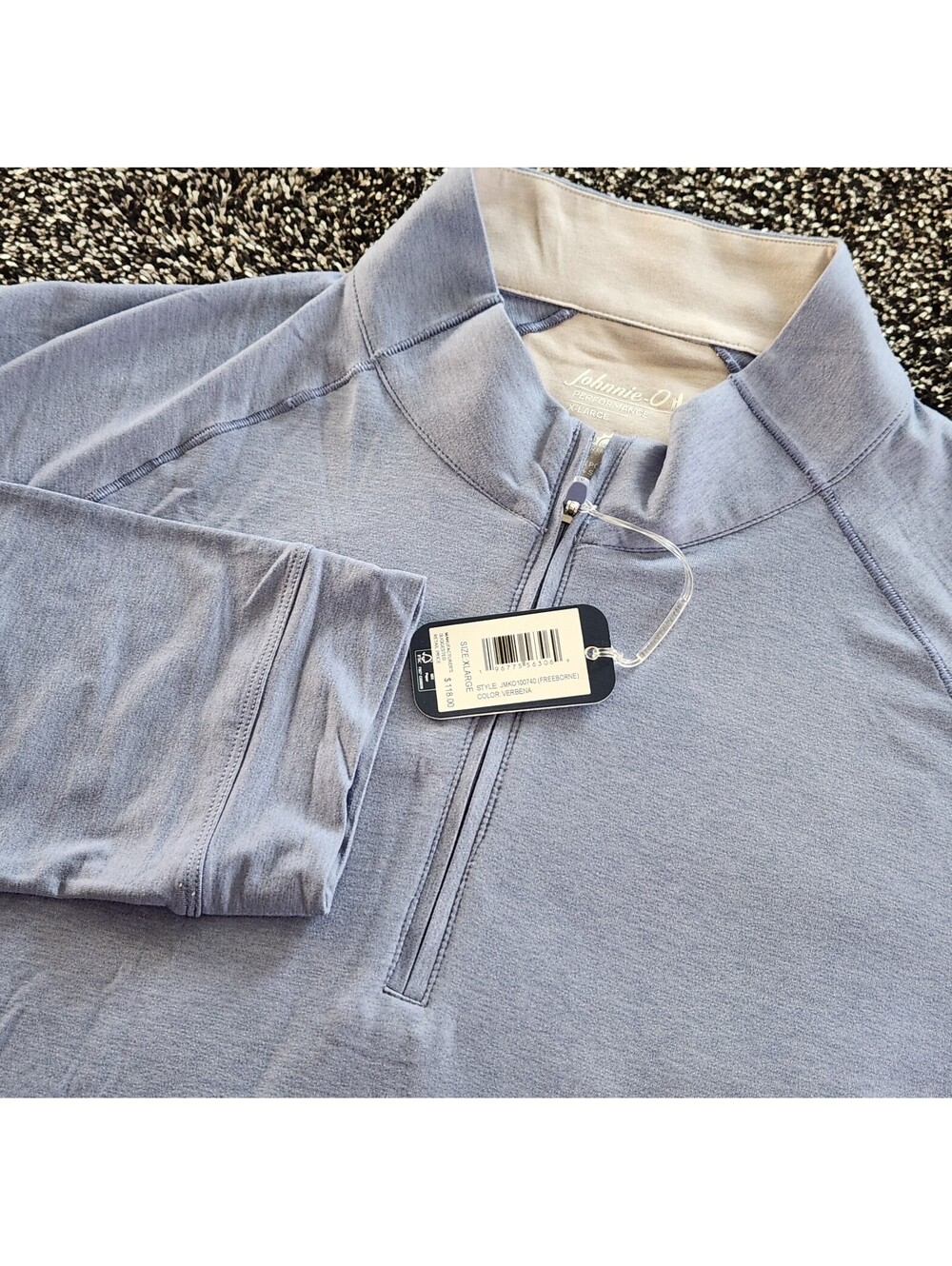 New Johnnie-O Freeborne Performance 1/4 Zip Verbena Men's XL UPF 50 Lightweight